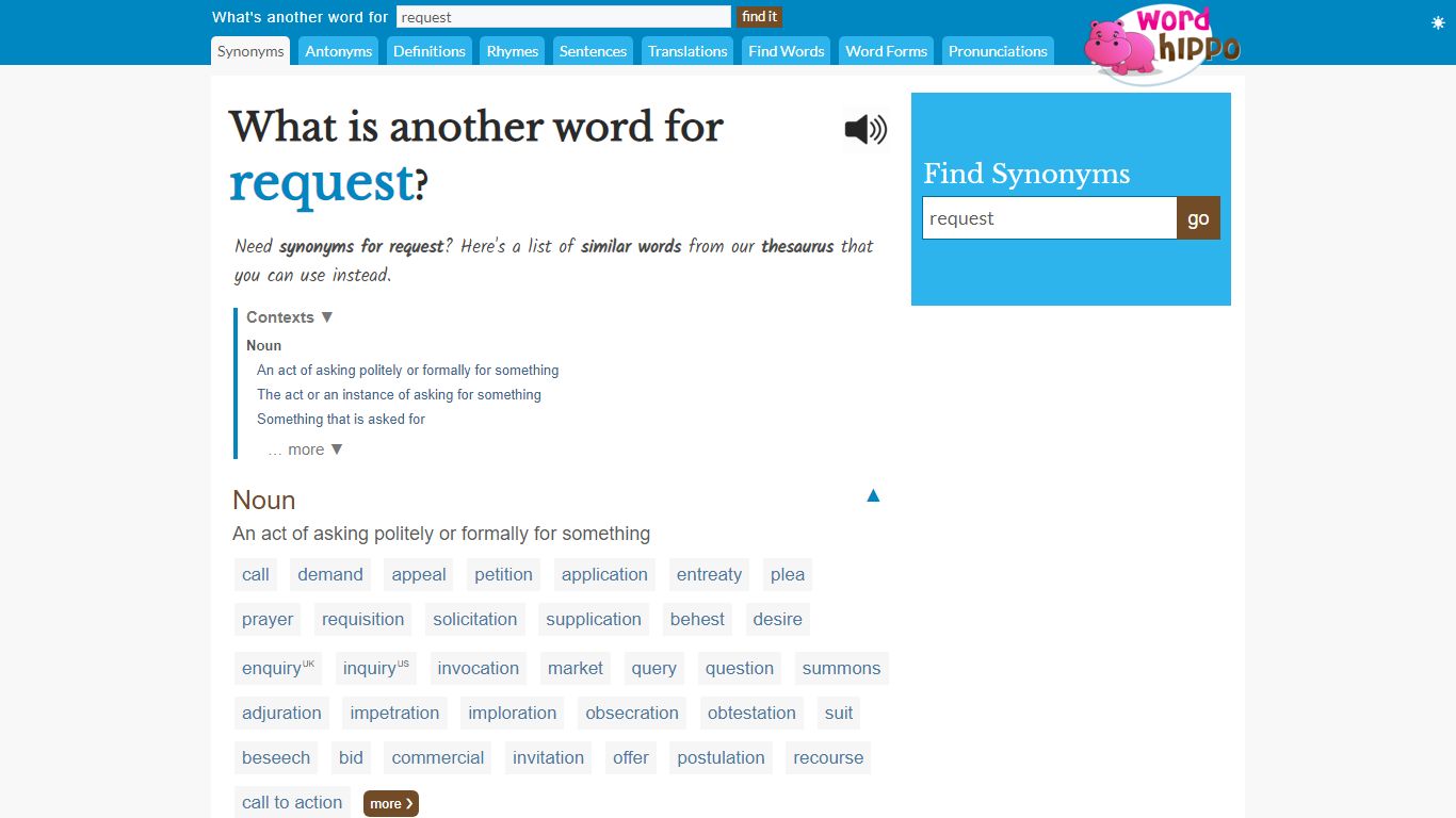 What is another word for request - WordHippo